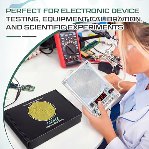 Relaxweex Adjustable Schumann Sine Wave Resonance Generator 0.1Hz-100KHz, Ultra Low Frequency Generator Sound Frequency Machine with USB Cable and Acrylic Case (White,Stylish) - color: White