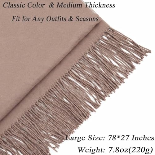 Ciormis Pashmina Scarf for Women, Soft Pashminas Shawls and Wraps for Evening Dresses, Wedding Bride Bridesmaid Shawls Scarf - color: Light Camel