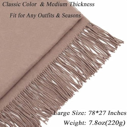 Ciormis Pashmina Scarf for Women, Soft Pashminas Shawls and Wraps for Evening Dresses, Wedding Bride Bridesmaid Shawls Scarf - color: Light Camel