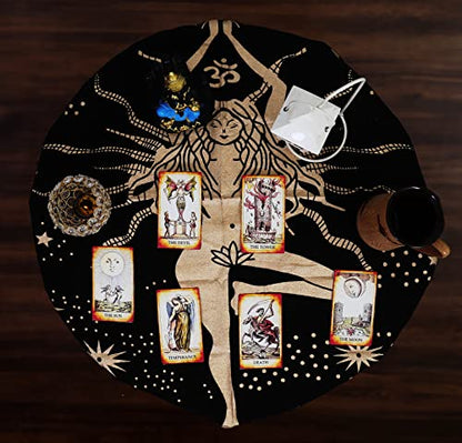 Indian Consigners Witchcraft Supplies Tarot Spread Alter Cloth Triple Altar - color: Black, size: 18" x 18" (Square)