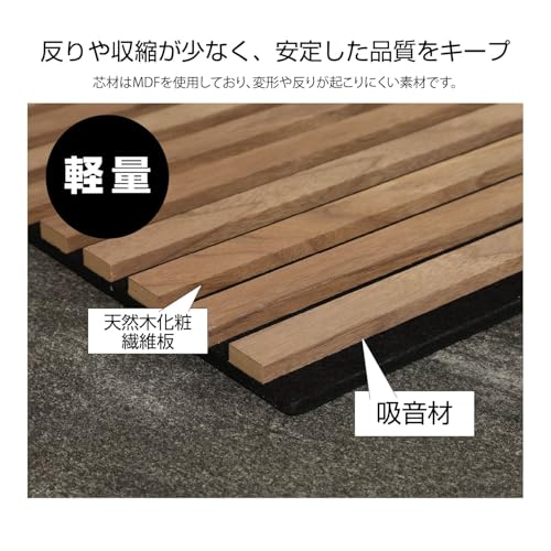 Fuji Boeki 40966 Wooden Sound Absorbing Wall Panel, Soundproofing, Width 15.9 x Depth 0.7 x Height 31.5 inches (40.5 x 1.8 x 80 cm), Medium Brown - color: Medium Brown