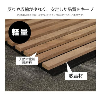 Fuji Boeki 40966 Wooden Sound Absorbing Wall Panel, Soundproofing, Width 15.9 x Depth 0.7 x Height 31.5 inches (40.5 x 1.8 x 80 cm), Medium Brown - color: Medium Brown