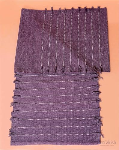 Cotton Yoga Mat Rug, Handwoven Non-Slip Yoga Carpet for Home Workout & Meditation, Washable Foldable Fitness Mat, Purple, 24 x 72 Inch