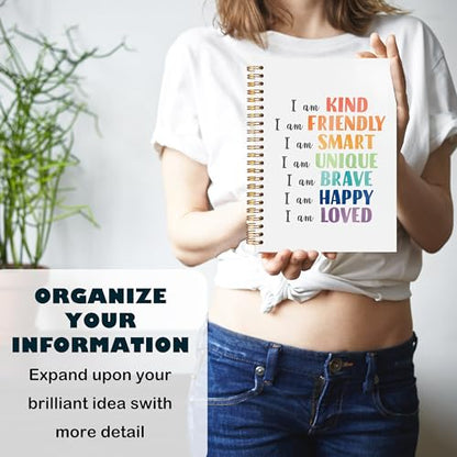 BearCake Positive Affirmation Gifts, I am Kind Smart Brave Affirmations Notebook, Inspirational Notebooks, Affirmation Journal, Encouragement Gifts, Hardcover Spiral Notebook 5.5x8.3 - color: white-physiotherapy-cheer for yourself-one