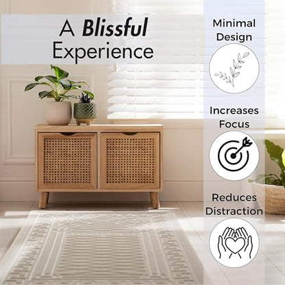 Sacred Artisans Padded Prayer Mat Thick with Soft Velvet Foam | Prayer Rug and Meditation Mat for Men Women Home Travel & Gift (Silk Cream) - color: Cream