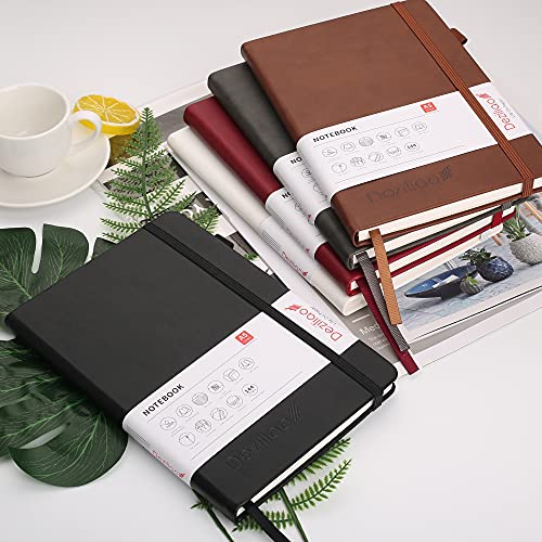 Lined Journal Notebooks with Pen Loop, Hardcover Notebook Journal for Work, 100Gsm Premium Thick Paper with Inner Pocket, Medium 5.7"x8.4", （Black, Ruled） - color: Black