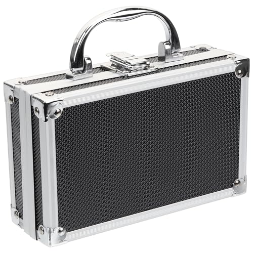 Aluminum Hard Case Briefcase, Portable File Organizer Storage Box for Test Instruments Cameras Tools Parts and Accessories