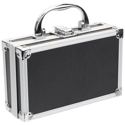 Aluminum Hard Case Briefcase, Portable File Organizer Storage Box for Test Instruments Cameras Tools Parts and Accessories