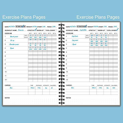 Fitness Planner for Women & Men - A5 Workout Log Book/Exercise Log to Track Weight Loss, Gym, Bodybuilding Progress - Daily Health & Wellness Journal, 5.8X8.25 In Workout Book - style: Grey