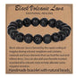 LPBeads Handmade Natural Gemstone Stretch Elastic Bracelet Healing Crystal Round Stone Beads Jewelry Gifts for Women Men - color: Black Lava, size: 10mm