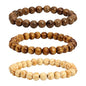 Wooden Bracelet for Women Men Mala Natural Beads for Prayer Energy Healing Cuff Wristband