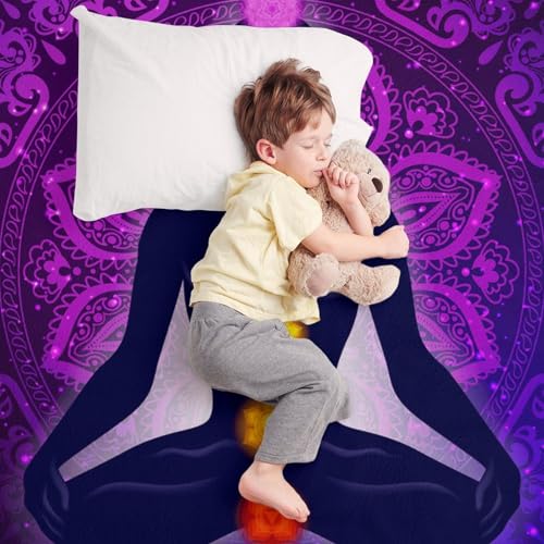 Seven Chakra Yoga Meditation Lotus Purple Mandala A Soft and Thick 280g Flannel Blanket with Excellent Insulation Effect 50"x60"