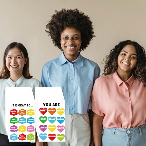 240 Pcs Mental Health Cards Motivational Reading Cards Rewards Prizes Inspirational Gift for Boho Classroom Library Teacher Supplies(I am) - color: positive bright