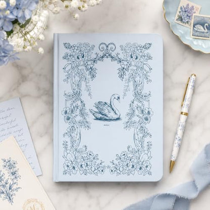 Pearhead Hardcover Journal Notebook 6x8 – Blue Swan College-Ruled Writing Journal with 200 Lined Pages for Notes, Work & Journaling (Pack of 2) - color: Blue Swan Journal 2-pack