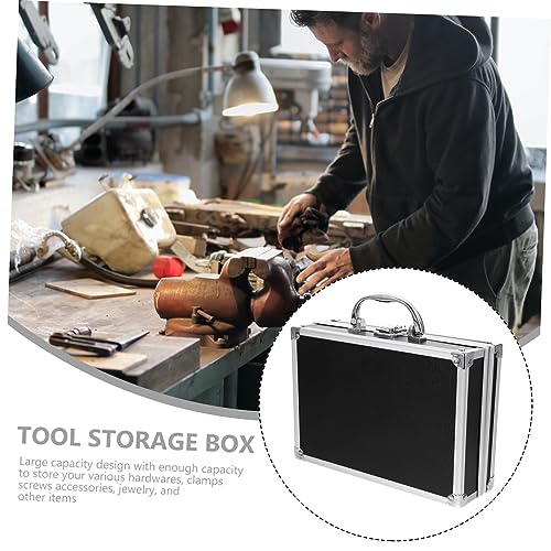 Toddmomy Aluminum Carrying Case Hard Storage Suitcase Aluminum Storage Box Tool Case for Men Capacity Locking Hard Briefcases for Men for Fishing