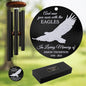 Personalized Eagle Memorial Wind Chime – “and Now You Soar with The Eagles” Custom Engraved Name & Years – Gift for Loss of Loved One – Memorial Windchime Tribute for Strength & Eternal Freedom - size: EagleWC 1