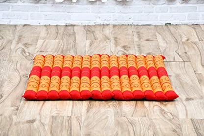 Leewadee Zabuton Seating Cushion – Square Floor Seat for Meditation Exercises, Light Yoga Mat Filled with Kapok - color: Sf02 - Orange