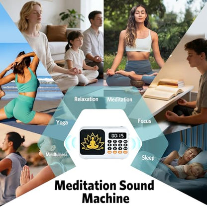 Tibetan Meditation Singing Bowl, Portable Electronic Audio Sound Machine with 27 Different Singing Bowl, Natural Soothing Sounds for Yoga, Meditation, Chakra Healing and Stress Relief(Gray) - color: Gray