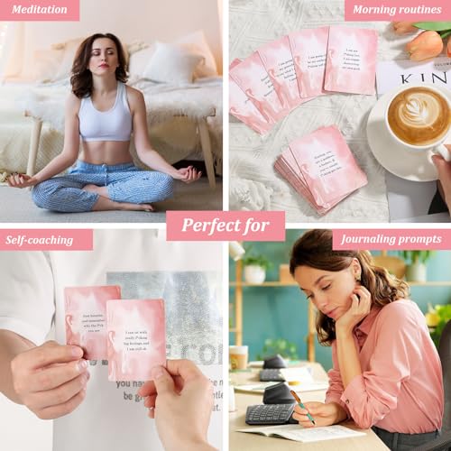 Fofeadm Badass Affirmation Cards for Women, 53 Daily Positive Inspirational Motivational Cards, Mindfulness & Self Care, Birthday Gifts for Women