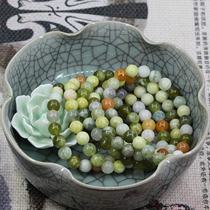Keleny Gem Semi Precious Gemstones 8mm Natural Stone Round Beads Crystal Stretch Bracelets 7 Inch Unisex - color: 8mm Multicolor Nephrite