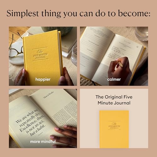 Intelligent Change The Five Minute Journal, Original Daily Gratitude Journal 2025, Manifestation Journal for Mindfulness, Undated Daily Journal with Gold Foiling, Plastic-Free, Yellow - color: Sunshine Yellow