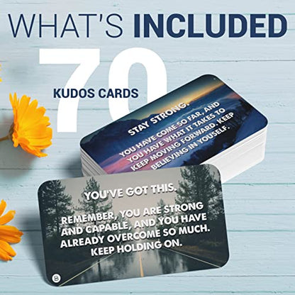 Briston Kudos Overcome Encouragement Cards – 70 Inspirational Quote Cards for Employees, Students, Teachers, Friends, Motivation Notes for Appreciation, Gratitude, Positive Affirmation, Mental Health Support