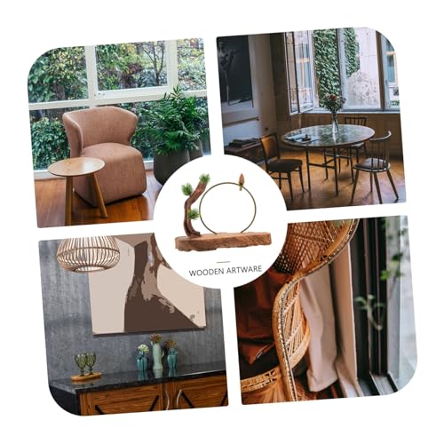 Mobestech Zen Style Root Carving Desktop Ornament Creative Wooden Decor for Home and Office Natural Wood Artware Unique Design for Meditation Spaces and Modern Interiors