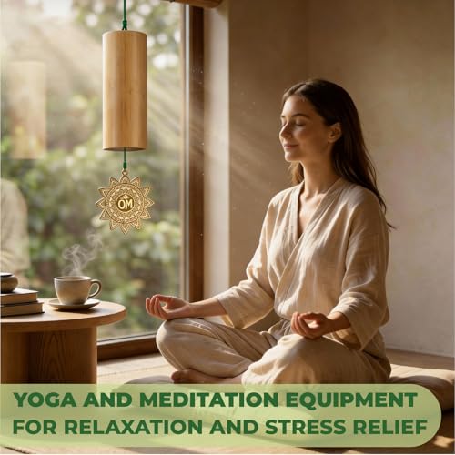 Hand-Tuned Wood Wind Chimes for Outside - Deep Tone Soothing Sound for Zen Garden Decor & Meditation - Weather-Resistant Wooden Windchimes, Memorial Sympathy Gift for Loss of Loved One