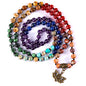 Bivei 7 Chakra 108 Mala Beads Bracelet Real Gemstone Yoga Meditation Hand Knotted Mala Prayer Bead Necklace - size: 6mm, style: # Lotus OM - 7 Chakras