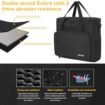 IBVIVIC 4 Slots Wireless Microphone Case with Foam, Microphone Carry Travel Bag with Shoulder Strap Mic Storage Bag for Singing, Karaoke, Party