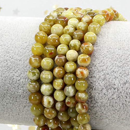 Keleny Natural Gemtone 6mm Round Beads Crystal Adjustable Braided Macrame Tassels Bracelets Unisex - color: Green Seraphinite