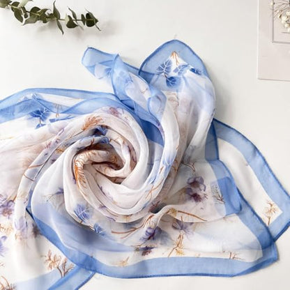 Pokeedioty Scarfs for Women Lightweight Fashion Scarves Elegant Floral Pattern Sheer Scarfs Sunscreen Shawls Wraps - color: P 0142