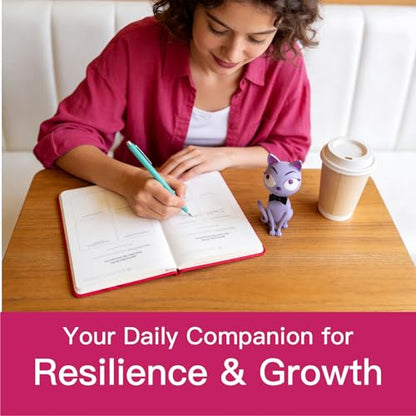 COMIX Guided Journal for Women & Men & Teen – Daily Prompts for Self-Discovery, Gratitude, Reflection – Goal Setting Notebook for Mindfulness, Happiness, Gift Choice– Rose, Cat - color: Rose