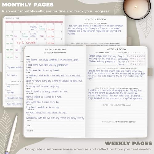 Clever Fox Self-Care Journal – Daily Reflection Notebook – Mental Health & Personal Development Planner, Meditation & Mood Log, A5 (Foggy Alps) - color: Foggy Alps, size: A5 (5.8'' x 8.3'')