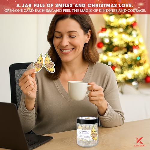 Nana Gifts Positive Banana Jar – 60 Sweet Notes for Nana, Gigi, Mimi, Funny Sentimental Mothers Day Gifts for Grandma from Granddaughter, Grandson, Grandkids, Easter Basket Stuffers - color: Positive Banana