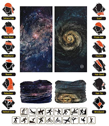 Headband Neck Gaiter Head Wrap Headwear Face Mask Magic Scarf Bandana for Men and Women - color: 6pc.new Black Series