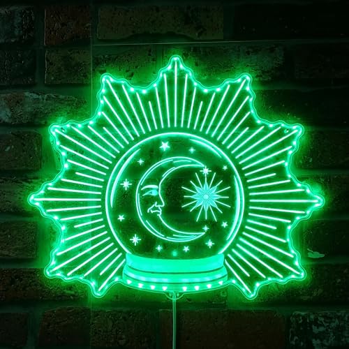 ADVPRO Crystal Ball Moon Star Psychic RGB Dynamic Glam LED Sign - Cut-to-Edge Shape - Smart 3D Wall Decoration - Multicolor Dynamic Signage st06s22-fnd-i0201-c - color: Crystal Ball, size: 1) Small
