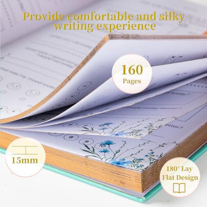 Self-Care Journal for More Happiness, Optimism, Affirmation & Reflection, Gratitude Journal with Guided Prompts, Inspirational Quotes, Mood Tracker, Undated Daily Journals for Women & Men (Green) - color: Green