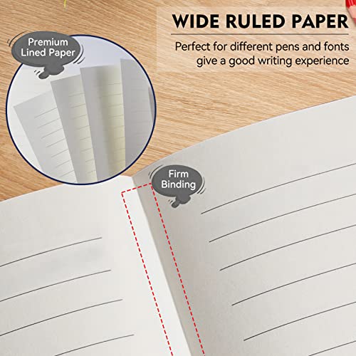 Lined Journal Notebook, 200 Pages, Leather Hardcover Notebooks, A5 College Ruled Thick Classic with Pen Loop Notebook Journals for Writing, for Women Men Office School, 5.75'' X 8.38'', Blue - color: Blue