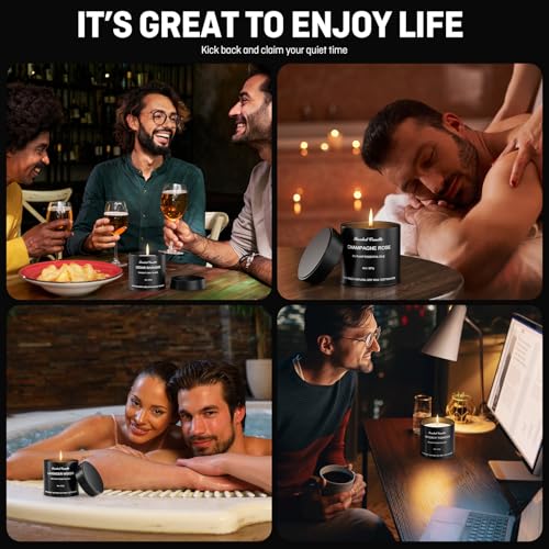 Men’s Scented Candles Set – Soy Wax Aromatherapy Candles for Men, Masculine Scented Candles with Essential Oils, Long Lasting Strong Scent, Luxury Gift Candles for Men,Dad,Him (48oz) - size: 48oz