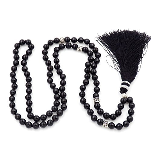 mala Beads Necklace for Women Man, mala Bracelet, Prayer Beads Necklace - color: black onyx