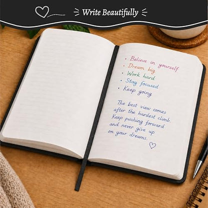 Eccolo Lined Journal Notebook, Flexi-Cover, Reminders, 256 Ruled Pages, Medium 5.75-x-8.25 inches