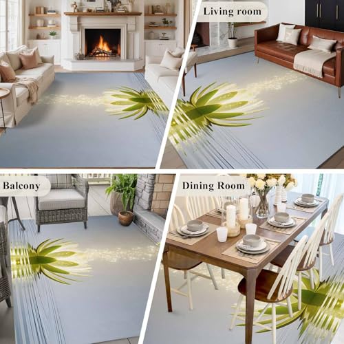 Rectangle Rug 8x10Ft Abstract Lotus Flower Soft Indoor Throw Rugs Carpets for Living Dining Bedroom Kids Room Non-Slip Playroom Crawl Rug Floor Mats Meditation Floral Art - size: 8x10ft