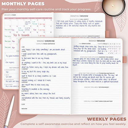 Clever Fox Self-Care Journal – Daily Reflection Notebook – Mental Health & Personal Development Planner, Meditation & Mood Log, A5 (Light Pink) - color: Light Pink, size: A5 (5.8'' x 8.3'')