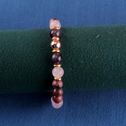 KSQS Healing Stone Bead Bracelet for Women, Natural Gemstones Balance Protection Bracelet, Spiritual Crystal Beads Bracelet Anxiety Relief with Meaning Card - style: Self-Love