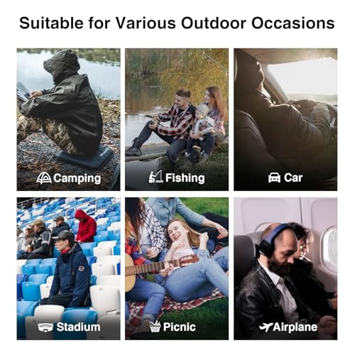 ONETIGRIS Inflatable Seat Cushion - Lightweight & Waterproof Inflatable Camping Seat Cushion Travel Cushion Stadium Seat Office Chair Car Pad