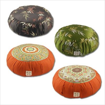 Zafu Meditation Cushion, Brocade Bamboo Night