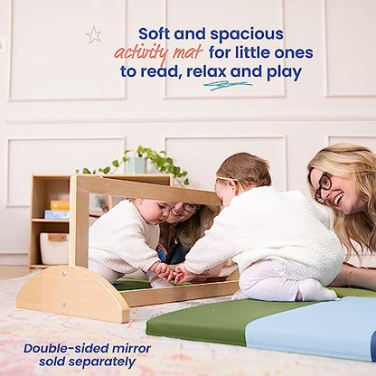 ECR4Kids SoftZone Turning Tiles Folding Activity Play Mat, 48in Square, Baby Essentials, Earthtone - color: Earthtone