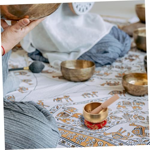 Singing Bowl Set Complete Meditation Kit with Cushion Mallet Pouch for Yoga Mindfulness Relaxation Vintage Sound Bowls for Calming Acoustics and Spiritual Practices