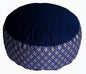Meditation Cushion Zafu Pillow - Buckwheat and Kapok Fill - Indochine Blue Diamond - color: Indochine Blue Diamond
